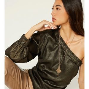 Metallic One Sleeve blouse